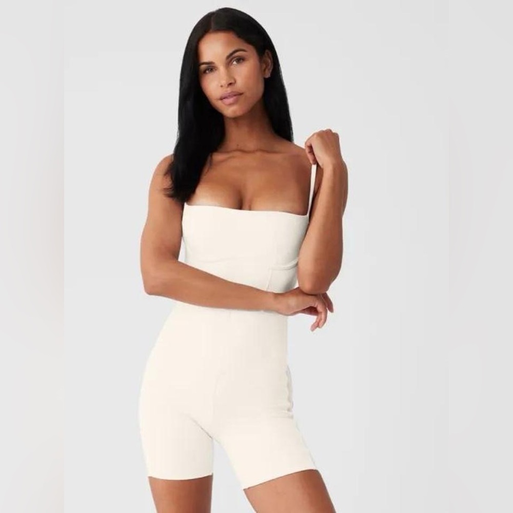 NWT Alo Yoga Airbrush Mesh Panel Everlasting Sheer Onesie Xsmall